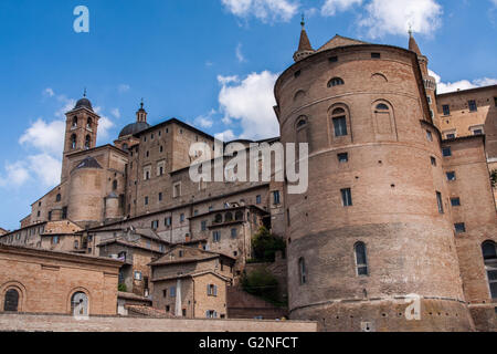 Primo piano della thePalace di Urbino in Italia Foto Stock