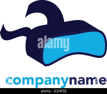 Realtà virtuale occhiali VR - logo Illustrazione Vettoriale