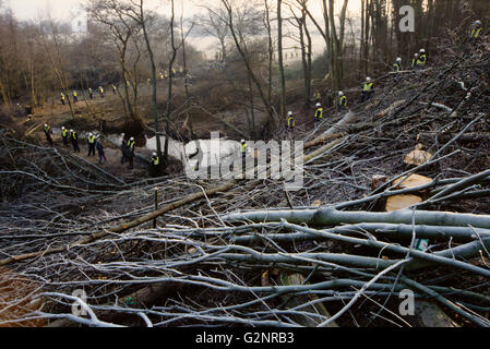 Le guardie di sicurezza, Costruzione di strade, Chase, Newbury Bypass Inghilterra Berkshire, Regno Unito, GB. Foto Stock