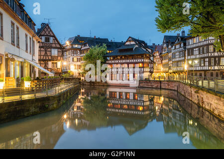 Petite-France area storica nel centro di Strasburgo, Francia Foto Stock