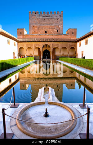 La Corte dei Mirti (il Patio de Comares), Alhambra Palace Foto Stock