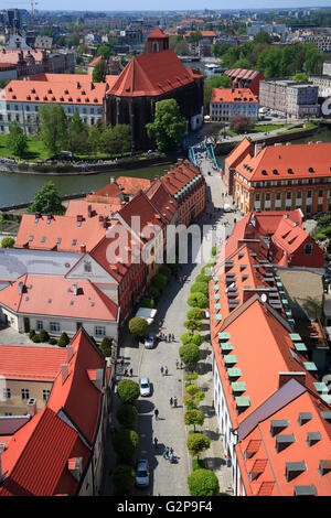 Vista da St Johns, Cattedrale di Wroclaw, Slesia, Polonia, Europa Foto Stock