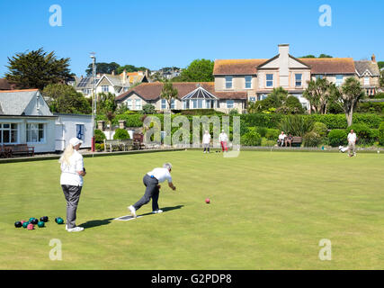 Appartamento Verde bowling a Penzance in Cornovaglia, England, Regno Unito Foto Stock