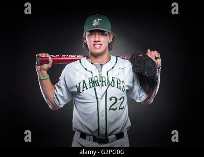 Florida, Stati Uniti d'America. Il 1 giugno, 2016. All-Area ragazzi grandi scuole giocatore di baseball dell'anno Brandyn Ward di Giove high school, Giugno 1, 2016. Damon Higgins/Palm Beach post © Damon Higgins/Palm Beach post/ZUMA filo/Alamy Live News Foto Stock