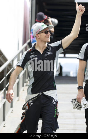 Il Principato di Monaco e Monte Carlo - 28 Maggio 2016: la FIA Formula One World Championship con Nico Huelkenberg, Sahara Force India F1 Team | Verwendung weltweit/picture alliance Foto Stock