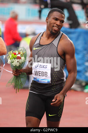 Stadio Olympico, Roma, Italia. 02Giugno, 2016. IAAF Diamond League Roma. Webb Ameer vincitore di 200m per gli uomini Credito: Azione Sport Plus/Alamy Live News Foto Stock