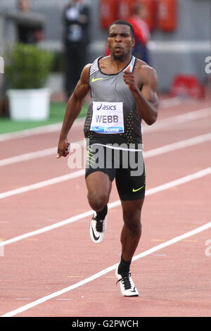 Stadio Olympico, Roma, Italia. 02Giugno, 2016. IAAF Diamond League Roma. Webb Ameer vincitore di 200m per gli uomini Credito: Azione Sport Plus/Alamy Live News Foto Stock