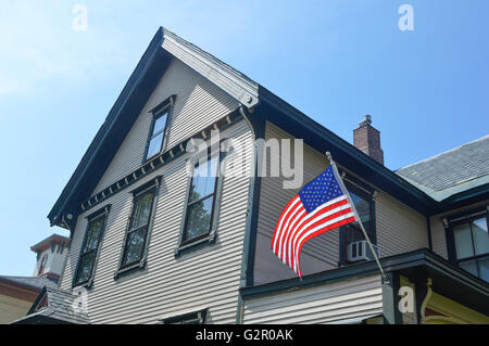 Una bandiera americana in primavera. Foto Stock