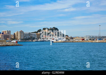 Denia port marina nel mare Mediterraneo di Alicante Spagna Foto Stock