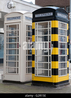 Telefono autonomo chioschi, (Kingston Communications), Carr Lane, Kingston-upon-Hull, East Yorkshire, Inghilterra, Regno Unito. Foto Stock