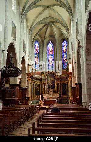 All'interno di Saint Pierre Cattedrale, nel centro medievale della città vecchia di Annecy, Francia Foto Stock