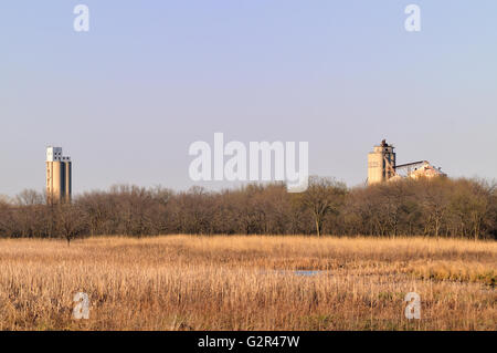 Un area naturale protetta esistente in prossimità di industria in Lockport, Illinois. Foto Stock