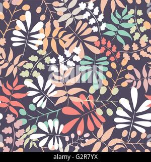 Vettore di Seamless pattern botanico Illustrazione Vettoriale