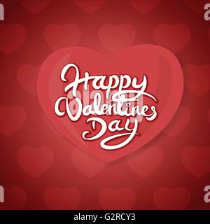 Felice il giorno di San Valentino disegnati a mano scritte disegno vettoriale Illustrazione Vettoriale