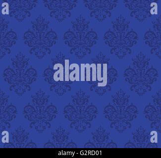 Blu Ripetizione perfetta configurazione vettore. Design elegante in stile barocco Texture di sfondo Illustrazione Vettoriale