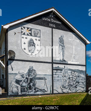 Xxxvi Ulster Division murale di lealisti Monkstown tenuta vicino a Newtownabbey. Foto Stock