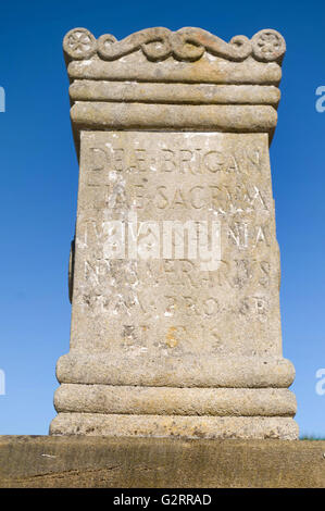 Inscritto in pietra, Arbeia Roman Fort, South Shields Foto Stock