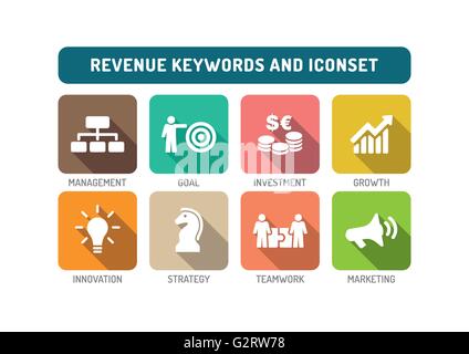 Entrate Flat icona impostare Illustrazione Vettoriale