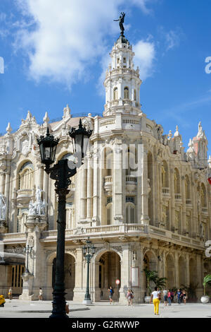 Gran Teatro de La Habana Alicia Alonso, Parque Central, Havana, Cuba Foto Stock