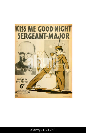 Un foglio di copertura di musica per Kiss Me Good-Night Sergeant-Major da Billy il cotone e la sua band. Foto Stock