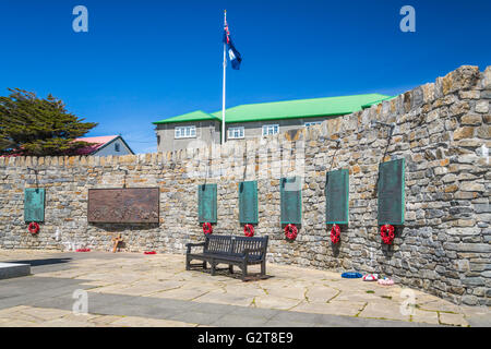 Il Monumento della Liberazione a Stanley, East Falkland, Isole Falkland, British territorio d oltremare. Foto Stock