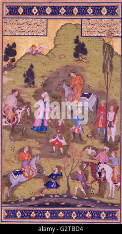 Sconosciuto, Iran, XVI o XVII secolo - pagina miniata dall'Album di Jahangir - Foto Stock