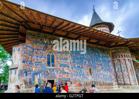 Monastero di Voronet ;Chiesa Sfantul Gheorghe ( ' San Giorgio ' ), Romania, Moldavia, Moldavia, Moldau Carpazi, Gura Humorului Foto Stock