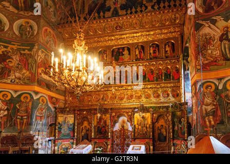 Monastero Moldovita ;Chiesa Buna Vestire ( ' Annunciazione Maria ' ) ; iconostasi in i Naos, Romania, Moldavia, Moldavia, Foto Stock