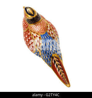 Royal Crown Derby porcellana dipinta a mano " Pheasant' fermacarte dal 1990 e ora interrotto. Foto Stock