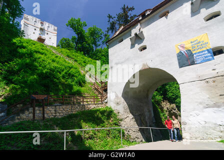 Bastione di innesto e la Torre Bianca, Romania, Transilvania, Transilvania, Siebenbürgen (Transsilvanien) , Brasov (Kronstadt) Foto Stock