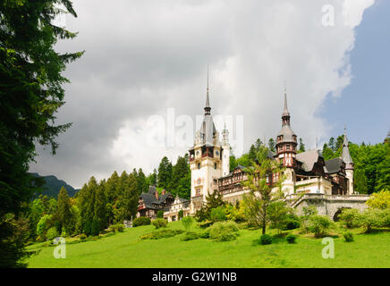 Il Castello di Peles, Romania, Transilvania, Transilvania, Siebenbürgen (Transsilvanien) , Sinaia Foto Stock