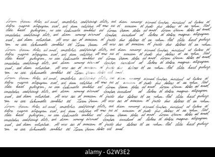 Calligrafica script scritti a mano. La grafia. Manoscritto. Script. Font. Testo latino Lorem ipsum. Abstract background texture Foto Stock