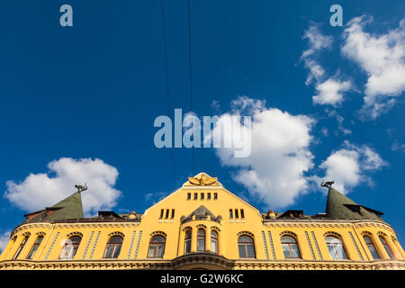 Casa nella città vecchia di Riga, Lettonia. Foto Stock