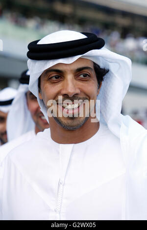 28.03.2015, Dubai , Dubai Emirati Arabi Uniti - Mansoor bin Zayed, Ministro per gli affari presidenziali. 00S150328D714CAROEX.JPG - non per la vendita in G E R M A N Y, A U S T R I A, S W I T Z e R L A N D [modello di rilascio: NO, la proprietà di rilascio: NO, (c) caro agenzia fotografica / sorge, http://www.caro-images.com, info@carofoto.pl - Qualsiasi uso di questa immagine è soggetto a royalty!] Foto Stock