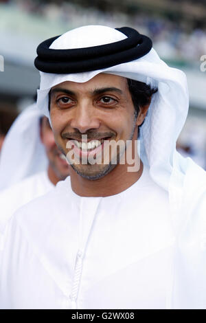 28.03.2015, Dubai , Dubai Emirati Arabi Uniti - Mansoor bin Zayed, Ministro per gli affari presidenziali. 00S150328D715CAROEX.JPG - non per la vendita in G E R M A N Y, A U S T R I A, S W I T Z e R L A N D [modello di rilascio: NO, la proprietà di rilascio: NO, (c) caro agenzia fotografica / sorge, http://www.caro-images.com, info@carofoto.pl - Qualsiasi uso di questa immagine è soggetto a royalty!] Foto Stock