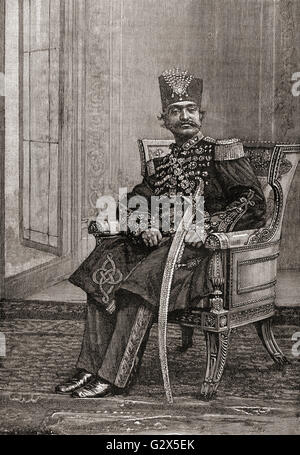 Naser al-Din Shah Qajar aka Nassereddin Shah Qajar, 1831 - 1896. Re di Persia. Foto Stock