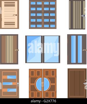 Impostare isolato sportelli combinati Illustrazione Vettoriale