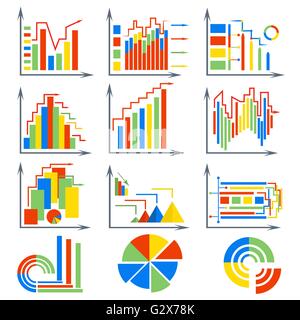 Infographics elementi del set, grafico, cerchi Illustrazione Vettoriale
