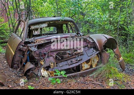 Kyrkö mosse scrapyard, Ryd, Tingsryd, Kronoberg County, Svezia Foto Stock