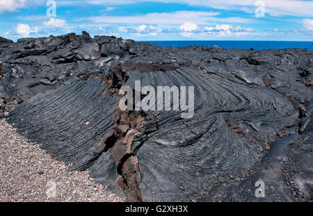 Hawaii chiazzato rende di lava per raffreddare lo sfondo sulla Big Island.. Foto Stock