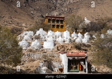 Pabongka Monastero, Pabongka Rinpoce, un leggendario maestro morto nel XX secolo. Il Tibet. Foto Stock