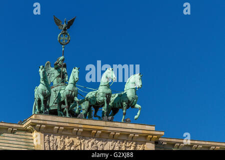 La Porta di Brandeburgo quadriga Foto Stock