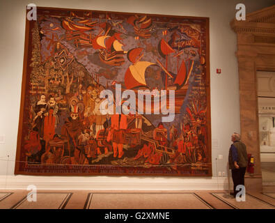 Arazzi presso la New York Historical Society di New York City Foto Stock