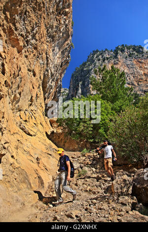 Escursionismo sulla Via Licia ( ecco la parte dal villaggio di Alinca alla fantastica spiaggia di Kabak), Provincia di Mugla, Lycia, Turchia Foto Stock