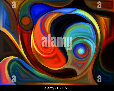 Moto di serie di colori. Composizione di vortici di colori sul tema della spiritualità e di immaginazione e arte Foto Stock