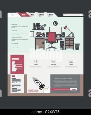Sito web design modello. Appartamento moderno stile. Vettore Illustrazione Vettoriale