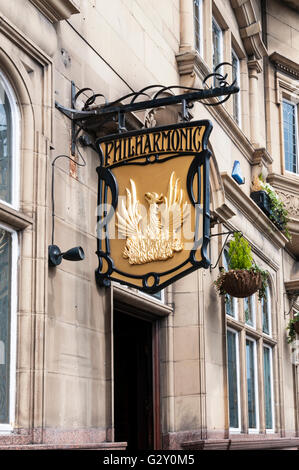 Segno per la Filarmonica Sale da pranzo, Hope Street, Liverpool. Foto Stock