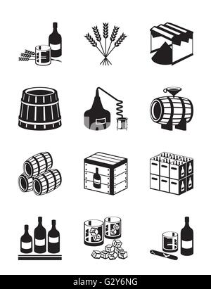 Produzione di whisky e brandy - illustrazione vettoriale Illustrazione Vettoriale