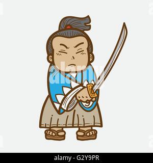 Samurai del fumetto Illustrazione Vettoriale