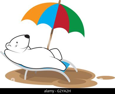 Orso polare rilassante Illustrazione Vettoriale